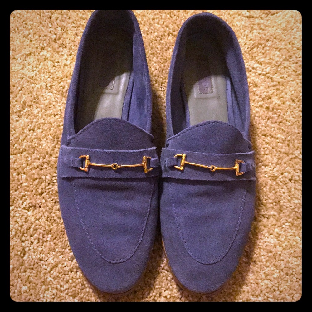 Topshop blue suede loafer 39